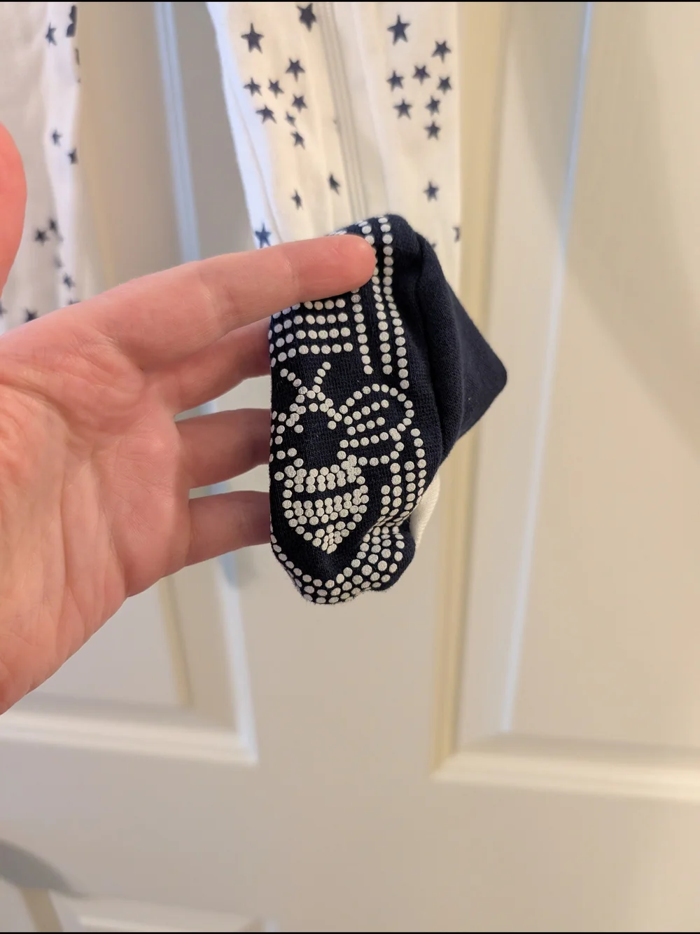 Burt's Bees Baby White Footed One-Piece with Navy Star Print